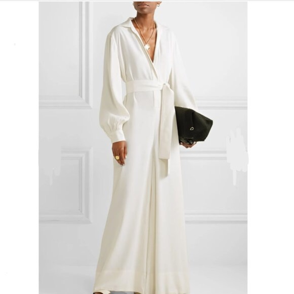 Co belted ivory jumpsuit